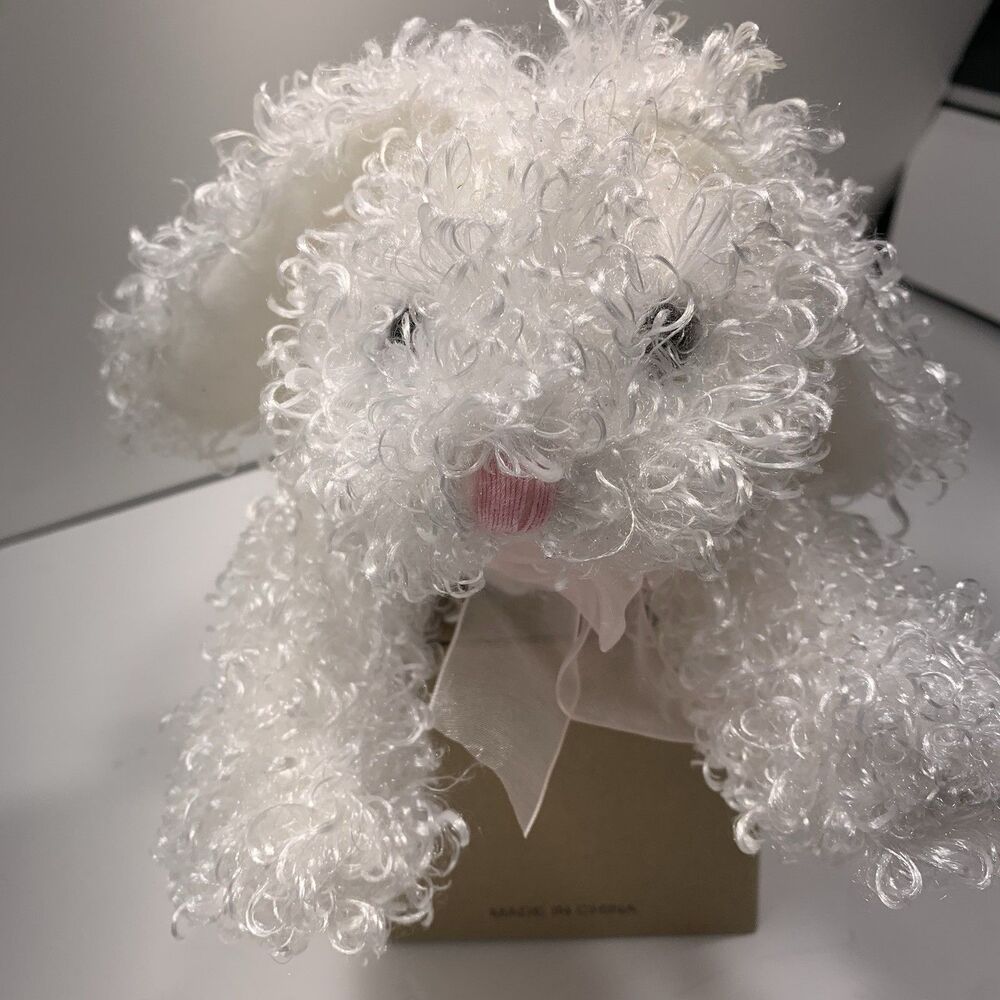 White‎ Curly Plush Dog Puppy Stuffed Animal Soft Toy